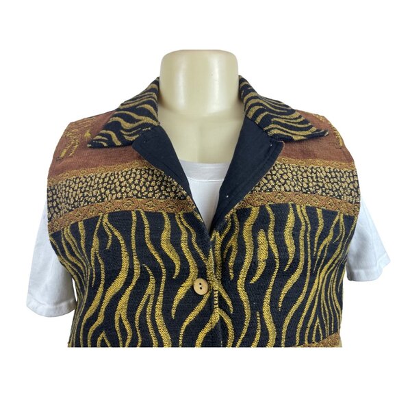 Dressbarn Women's Brown Zebra Pattern Vest Sz M - Picture 5 of 8